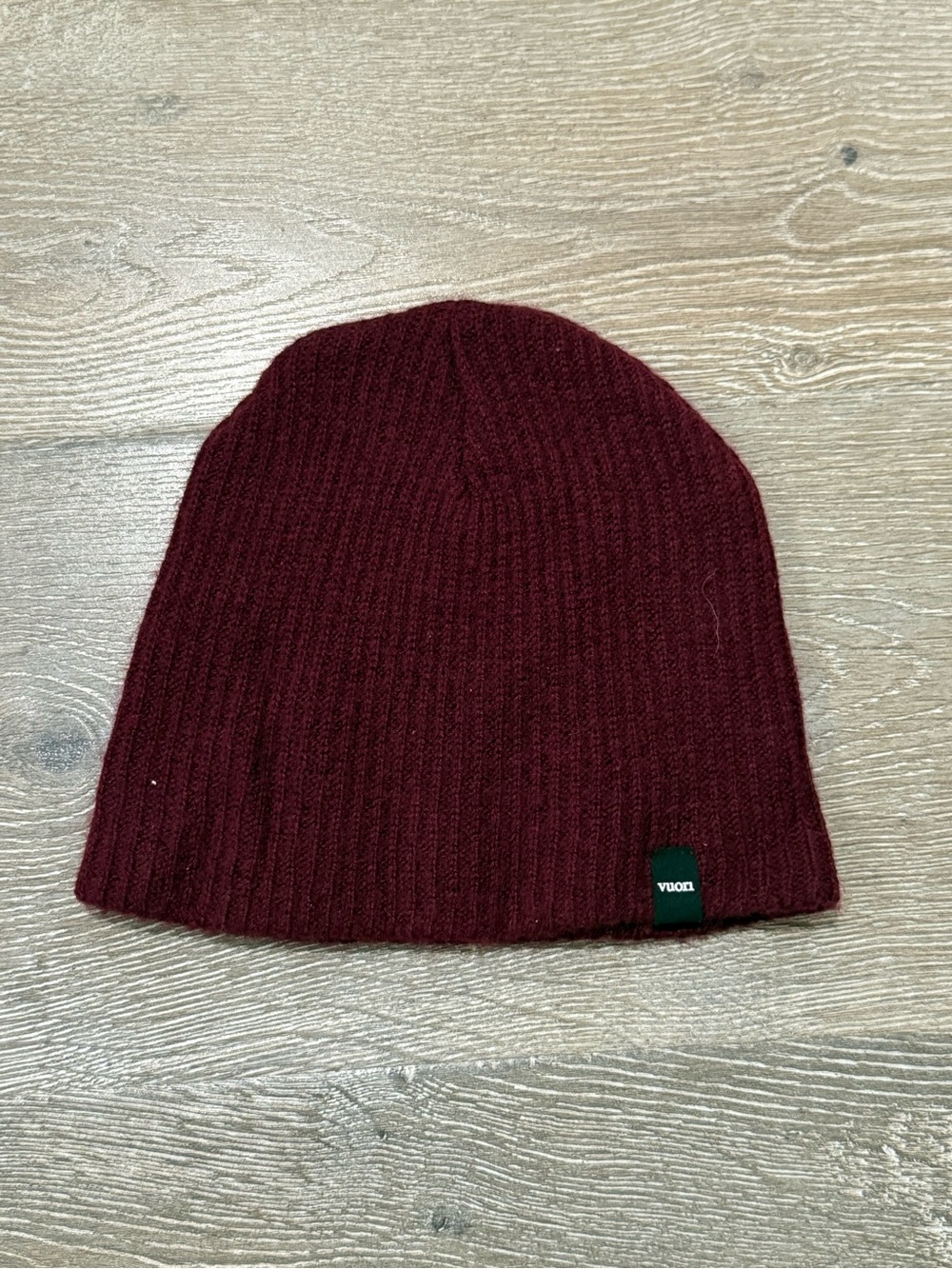 Vuori Maroon Ribbed Knit Beanie
